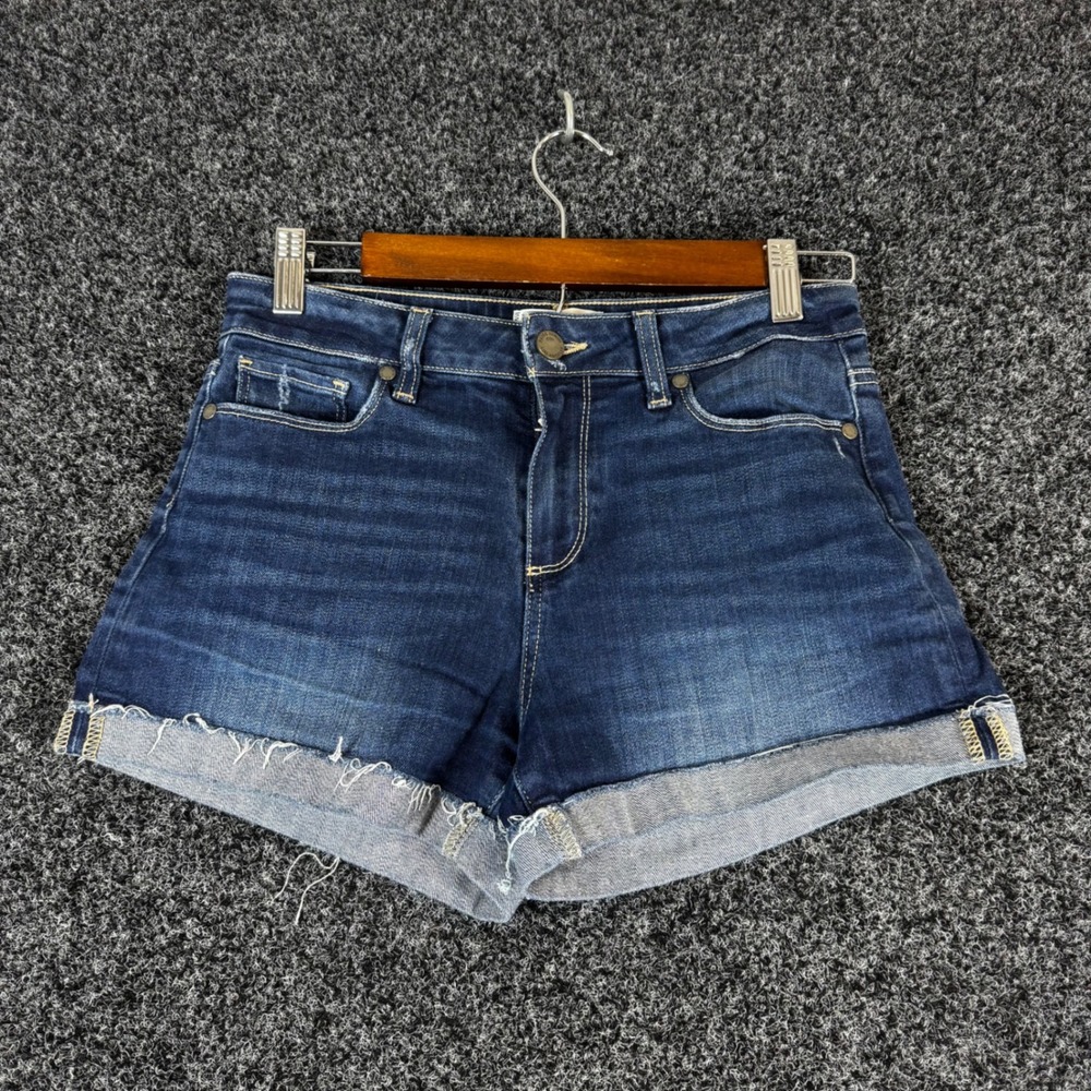 Paige Jimmy Jimmy Short Denim Boyfriend Cutoff Shorts Dark Wash Blue Size 25